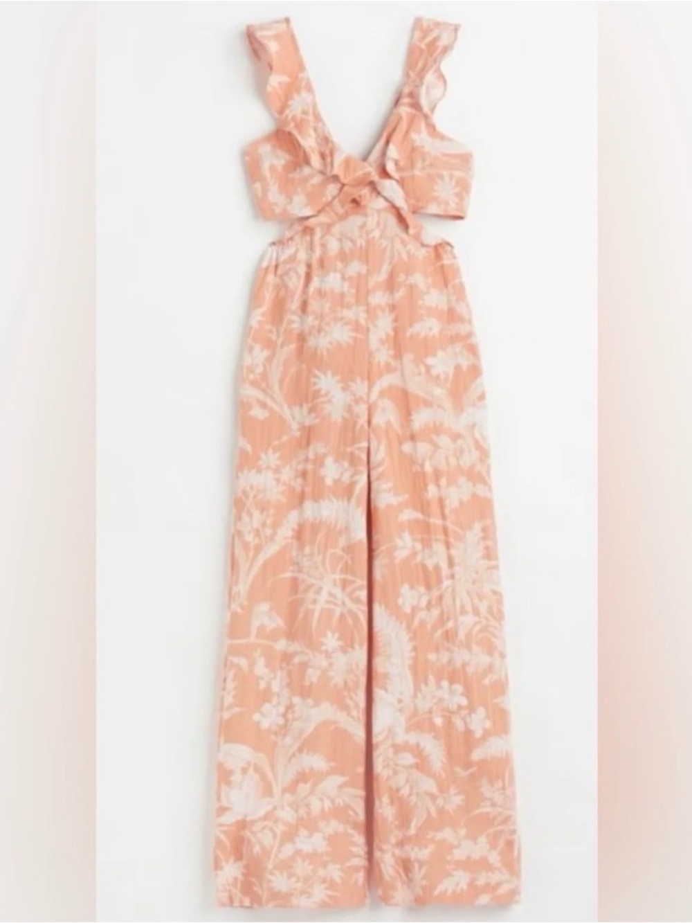 NWT H&M Tropical Print Wide-Leg Jumpsuit